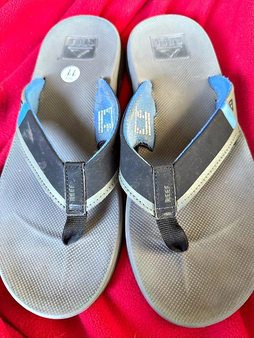 Reef Fanning Men's Flip-Flops Black & Blue US 11